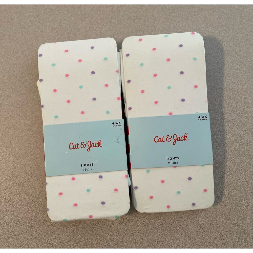 COPY - NWT Two Pairs of Cat & Jack Polka Dot Tights